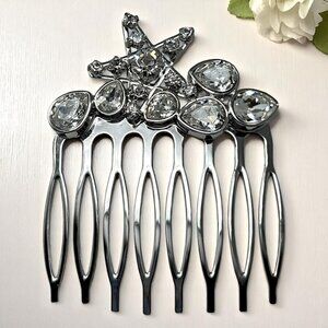 Swarovski Bailee Star Silver Tone Crystal Hair Comb Sparkling Wedding Formal